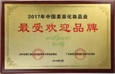 2017年中国美容化妆品业最受欢迎品牌